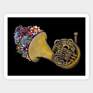 Floral French Horn Magnet